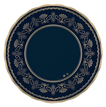 Imagen de Platos Royal Blue Gold Cartón 30cm (6uds)