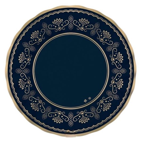 Imagen de Platos Royal Blue Gold Cartón 30cm (6uds)