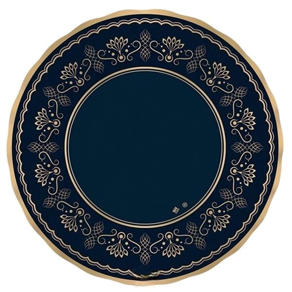 Picture of Platos Royal Blue Gold Cartón 25cm (6uds)