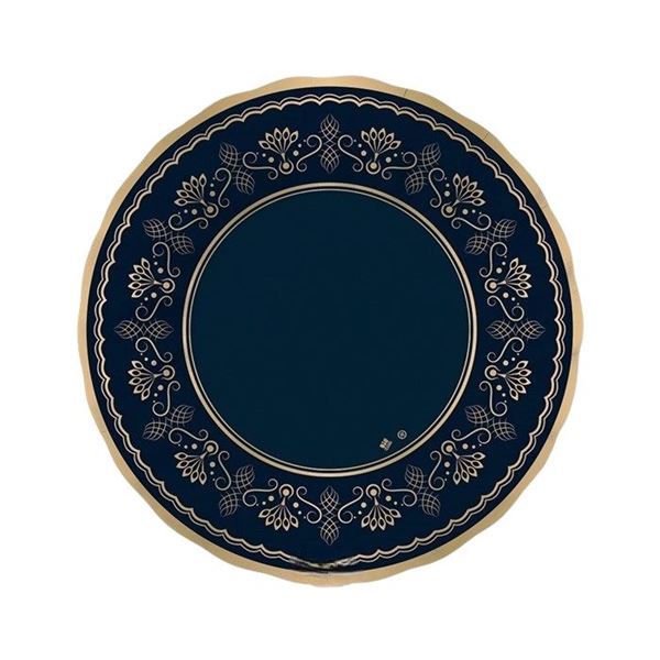 Imagen de Platos Hondos Royal Blue Gold cartón 24cm (6 unidades)