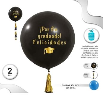 Imagen de Globo Gigante Por fin Graduado Látex (2 unidades)