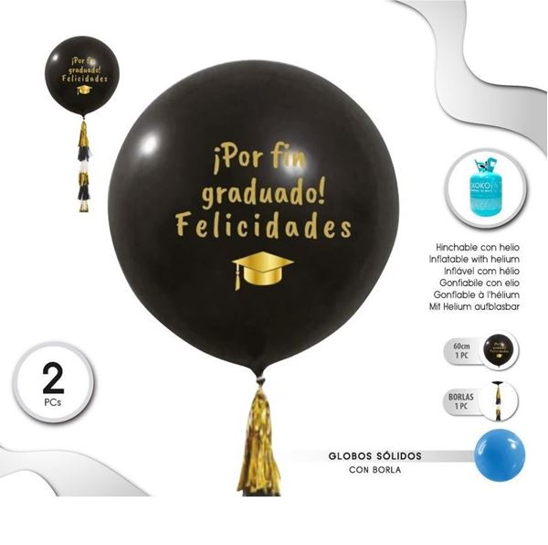 Picture of Globo Gigante Por fin Graduado Látex (2 unidades)