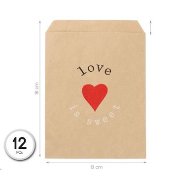 Imagen de Bolsas Papel Kraft Love is Sweet (12 unidades)